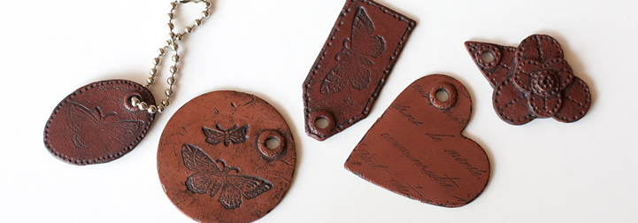 Polymer Clay Faux Leather Tags Tutorial