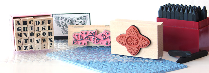 Paper PMC Clay 12pc Round Unmounted 1" Texture Rubber Stamps for Polymer 